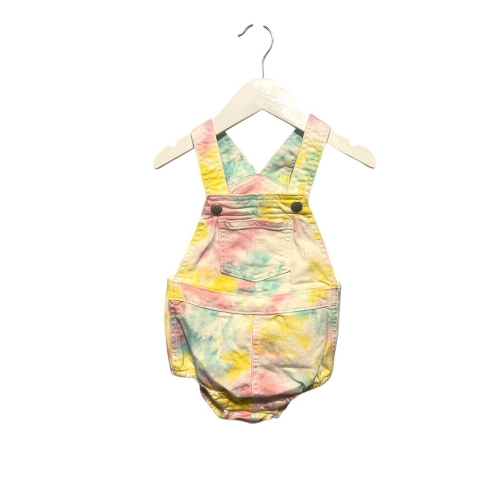 ⭐️ 5/$30 Old Navy Kids Tie-Dye Denim Overalls size 12-18 Months